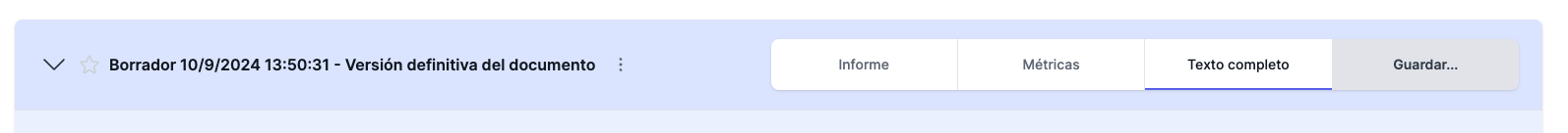 Pestañas del borrador