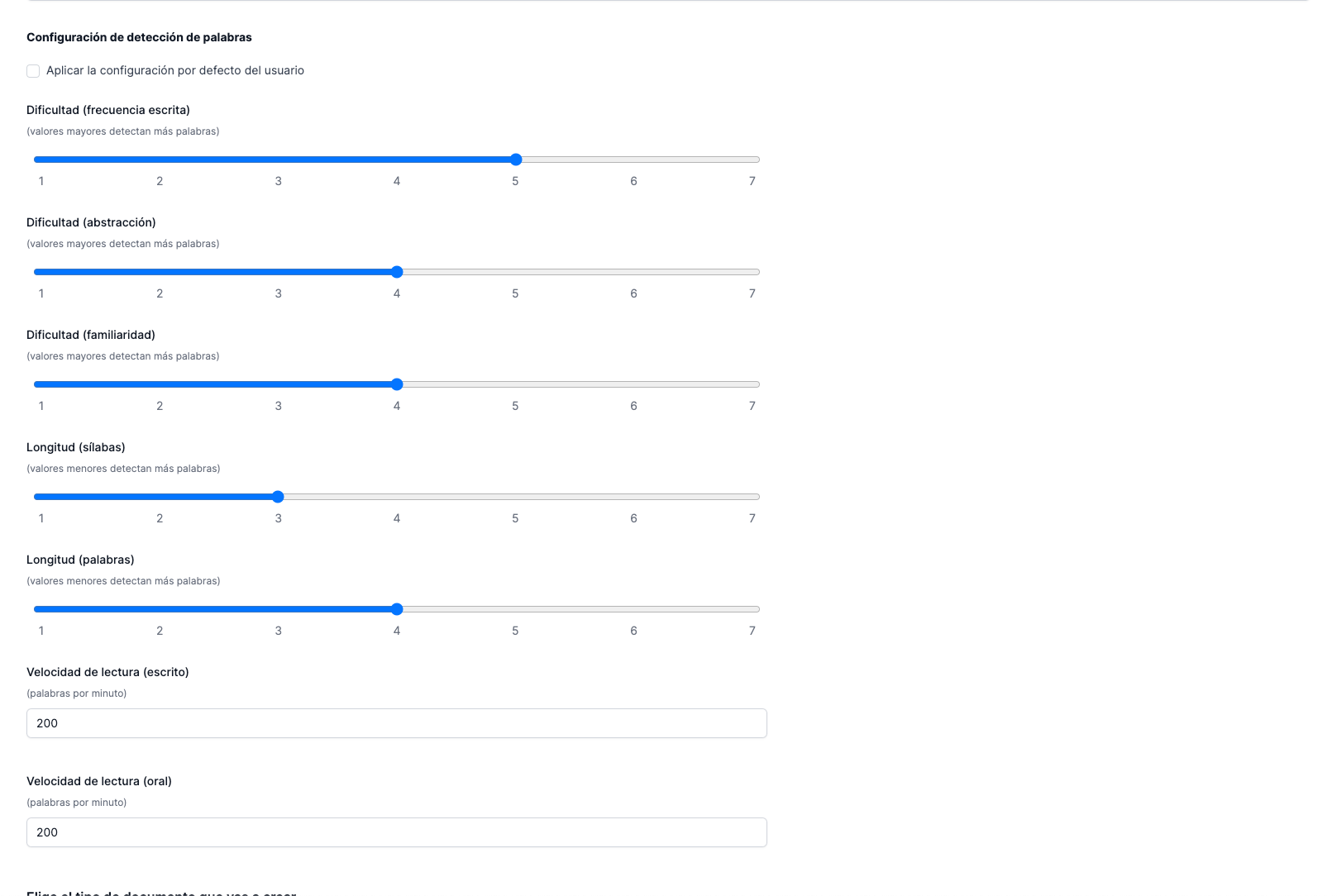Métricas de detección de palabras